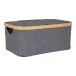 Allzweckkorb >Noto< in Dunkelgrau, Bambus, Polyester - 26x16x38cm (BxHxT)