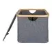Allzweckkorb >Noto< in Dunkelgrau, Bambus, Polyester - 30x25x45cm (BxHxT)