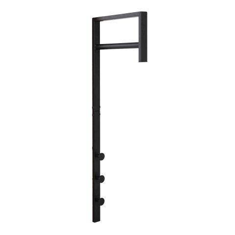 Garderobe >Trento< in Schwarz, Metall - 3x82x30cm (BxHxT)