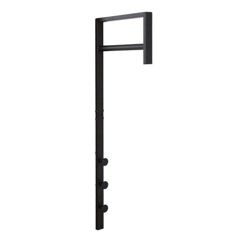 Garderobe >Trento< in Schwarz, Metall - 3x82x30cm (BxHxT)