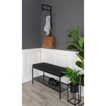 Garderobe >Trento< in Schwarz, Metall - 3x82x30cm (BxHxT)