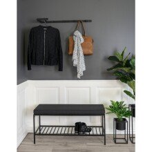 Garderobe >Trento< in Schwarz, Metall - 3x82x30cm...