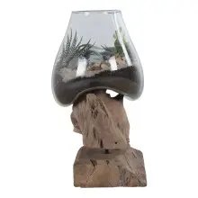 Dekovase >San-Marino< in Natur, Teak - 18x25x15cm (BxHxT)