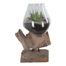 Dekovase >San-Marino< in Natur, Teak - 18x25x15cm (BxHxT)