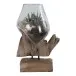 Dekovase >San-Marino< in Natur, Teak - 18x25x15cm (BxHxT)