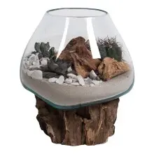 Dekovase >San-Marino< in Natur, Teak - 18x20x20cm...