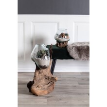 Dekovase >San-Marino< in Natur, Teak - 18x20x20cm...