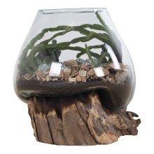 Dekovase >San-Marino< in Natur, Teak - 18x20x20cm (BxHxT)