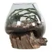 Dekovase >San-Marino< in Natur, Teak - 18x20x20cm (BxHxT)