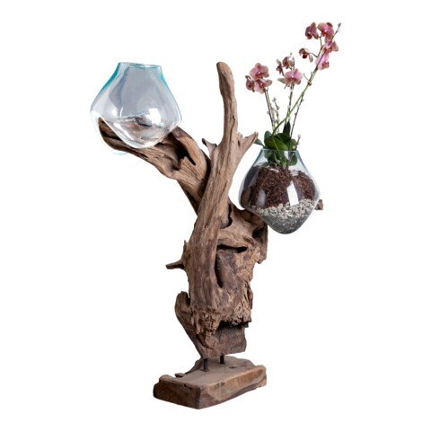 Dekovase >San-Marino< in Natur, Massivholz - 60x100x60cm (BxHxT)