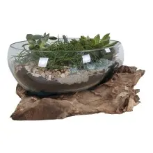 Dekovase >San-Marino< in Natur, Massivholz - 26x20x26cm (BxHxT)