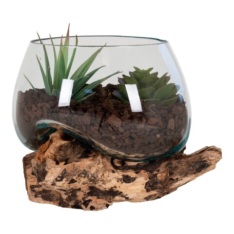 Dekovase >San-Marino< in Natur, Massivholz - 15x15x15cm (BxHxT)