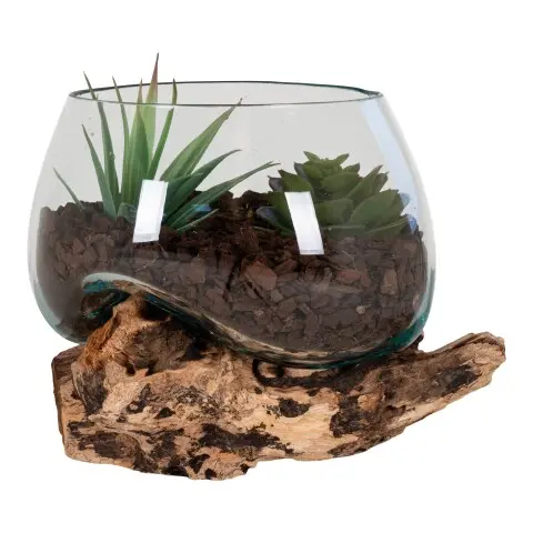 Dekovase >San-Marino< in Natur, Massivholz - 15x15x15cm (BxHxT)