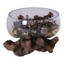 Dekovase >San-Marino< in Natur, Massivholz - 15x15x15cm (BxHxT)