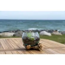 Dekovase >San-Marino< in Natur, Massivholz - 15x15x15cm (BxHxT)