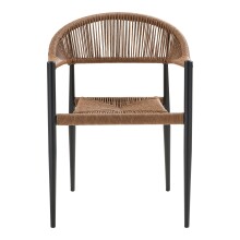 Gartenstuhl >Canari< (2er-Set) in Natur / Schwarz - 57x78x60 (BxHxT)