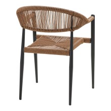 Gartenstuhl >Canari< (2er-Set) in Natur / Schwarz - 57x78x60 (BxHxT)