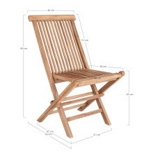 Gartenstuhl >Toledo< (2er-Set) in Teak, Massivholz - 46x89x62cm (BxHxT)