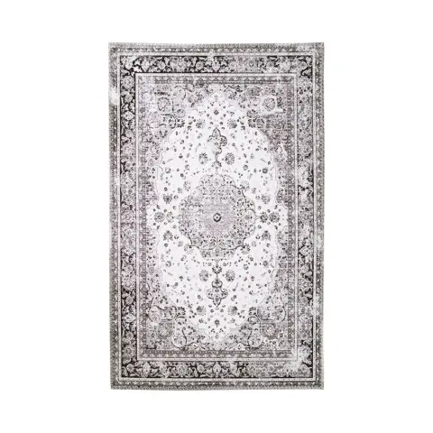 Teppich >Havanna< in Schwarz und weiß, Chenille-Polyester - 160x1x230cm (BxHxT)