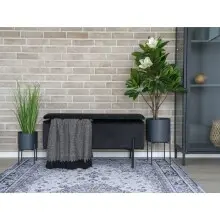 Teppich >Havanna< in Schwarz und weiß, Chenille-Polyester - 160x1x230cm (BxHxT)