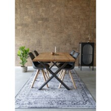 Teppich >Havanna< in Schwarz und weiß, Chenille-Polyester - 200x1x300cm (BxHxT)