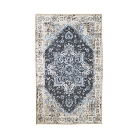 Teppich >Havanna< in Blau, Chenille-Polyester - 160x1x230cm (BxHxT)