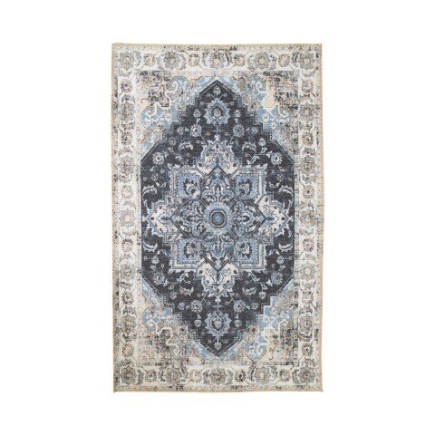 Teppich >Havanna< in Blau, Chenille-Polyester - 160x1x230cm (BxHxT)