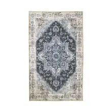 Teppich >Havanna< in Blau, Chenille-Polyester -...