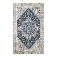 Teppich >Havanna< in Blau, Chenille-Polyester -...