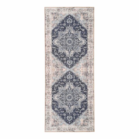 Teppich >Havanna< in Blau, Chenille-Polyester - 80x1x200cm (BxHxT)