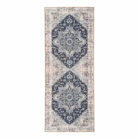 Teppich >Havanna< in Blau, Chenille-Polyester - 80x1x200cm (BxHxT)