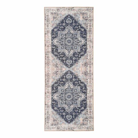 Teppich >Havanna< in Blau, Chenille-Polyester - 80x1x200cm (BxHxT)
