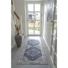 Teppich >Havanna< in Blau, Chenille-Polyester - 80x1x200cm (BxHxT)
