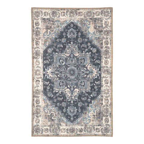 Fußmatte >Havanna< in Blau, Chenille-Polyester - 50x1x80cm (BxHxT)