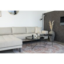 Teppich >Havanna< in Blau / Orange, Chenille-Polyester - 200x1x200cm (BxHxT)