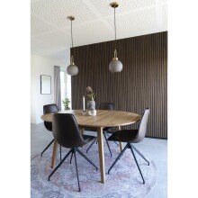 Teppich >Havanna< in Blau / Orange, Chenille-Polyester - 200x1x200cm (BxHxT)