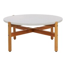 Gartentisch >Terracina< in Akazie, Massivholz, Terrazzo - 84,5x38,5x84,5 (BxHxT)