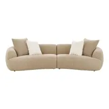 Sofa >Dali< in Hellbraun, Polyester, Holzwerkstoff...