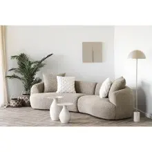 Sofa >Dali< in Hellbraun, Polyester, Holzwerkstoff...