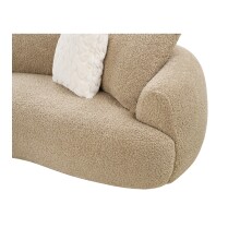 Sofa >Dali< in Hellbraun, Polyester, Holzwerkstoff - 134x69x302cm (BxHxT)
