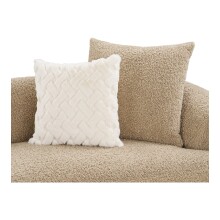 Sofa >Dali< in Hellbraun, Polyester, Holzwerkstoff - 134x69x302cm (BxHxT)
