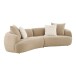 Sofa >Dali< in Hellbraun, Polyester, Holzwerkstoff - 134x69x302cm (BxHxT)