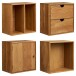 Regalwürfel >Townsville< (4er-Set) in Eiche, Massivholz - 30x30x18cm (BxHxT)