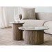 Couchtisch >Athens< in weiss / Dunkelbraun, Keramik, MDF, Dekor - 40x80cm (HxD)