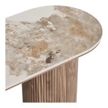 Konsole >Athens< in weiss / Dunkelbraun, Keramik, MDF, Dekor - 120x78x40 (BxHxT)