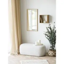 Pouf >Blossomville< in Sand, 100% Polyester -...