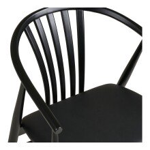 Esszimmerstuhl >Agustin< (1 stk) in Schwarz, Buchenholz, PU - 57x78x54cm (BxHxT)