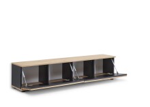 Lowboard >Lorena< stehend / hängend, schwarz, Artisan Eiche Dekor - 160x32x31cm (BxHxT)