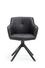 Armlehnstuhl >Emma< (2er Set) drehbar, schwarz mit...