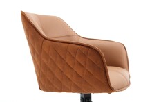 Armlehnstuhl >Emma< (2er-Set) drehbar, braun mit Leder, Gestell schwarz - 59x82x62 (BxHxT)